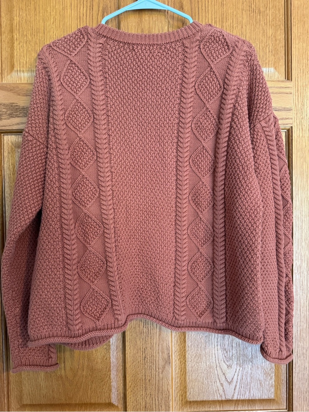 Tradlands Women’s Medium 100% Cotton Cable Knit Sweater Burnt Orange Crewneck EU - Picture 2 of 5